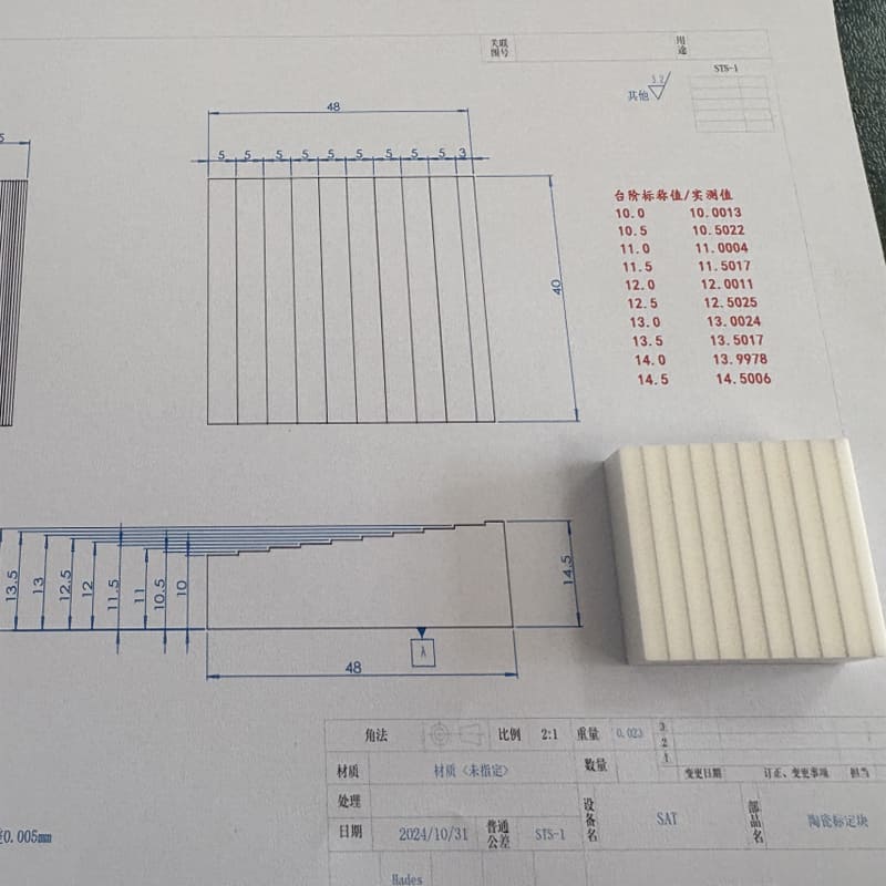 High-Precision Zirconia Ceramic Calibration Block | Industrial Measurement Reference Solution 1 ceramic block gage for semiconductor